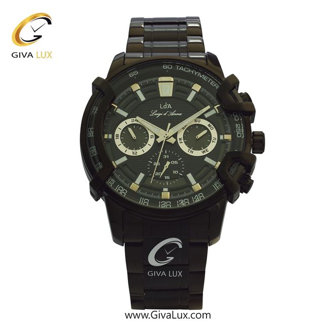 ساعت مچی اورجینال مردانه LdA سه موتوره فول تایم مشکی | مشکی| مشکی| کد رفرنس 2412